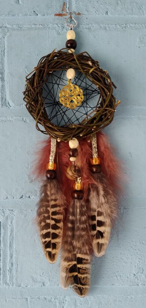 Celtic Knot and Picture Jasper Dream Catcher.  Small Size