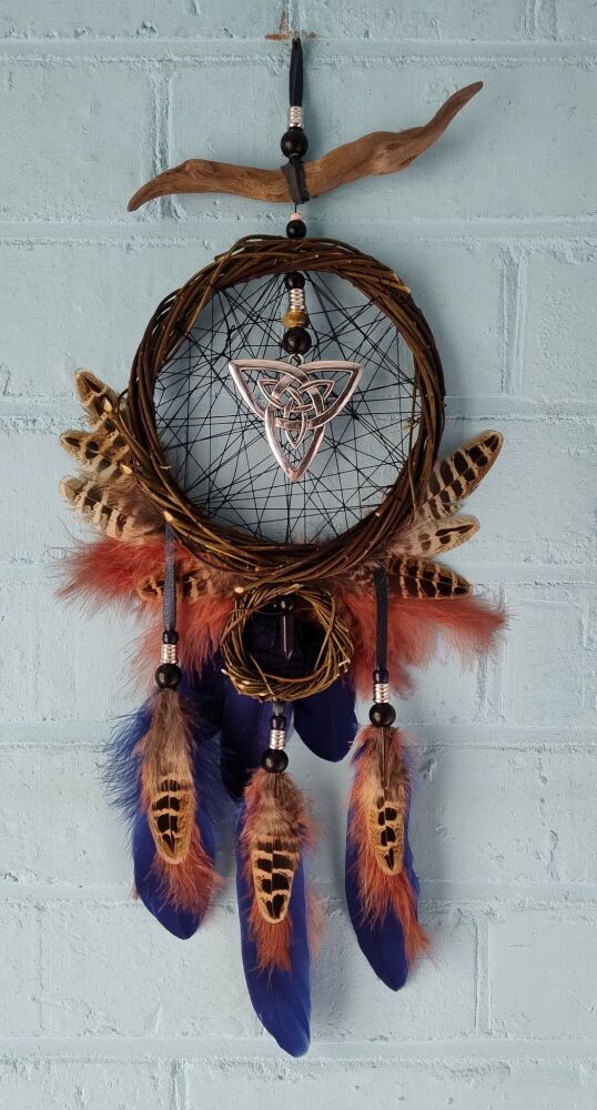Blue Goldstone and Trinity Knot Catcher. Medium / Large Size