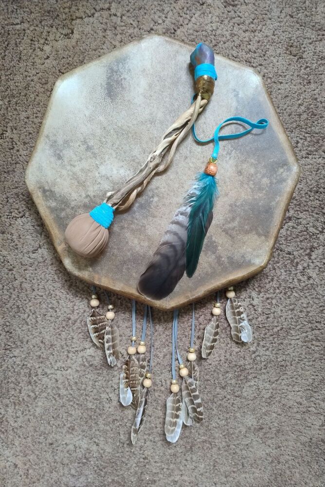 Turquenite / Blue Howlite Drum Beater