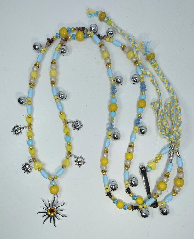 Rhythm Beads - Bronzite, Rhodonite and Aquamarine. Cob to Extra Full Size Horse.