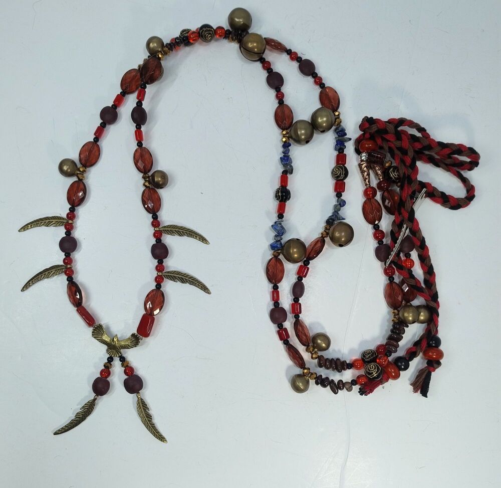 Rhythm Beads - Garnet, Lapis Lazuli and Tigers Eye. Larger Cob to Draft Size Horse.