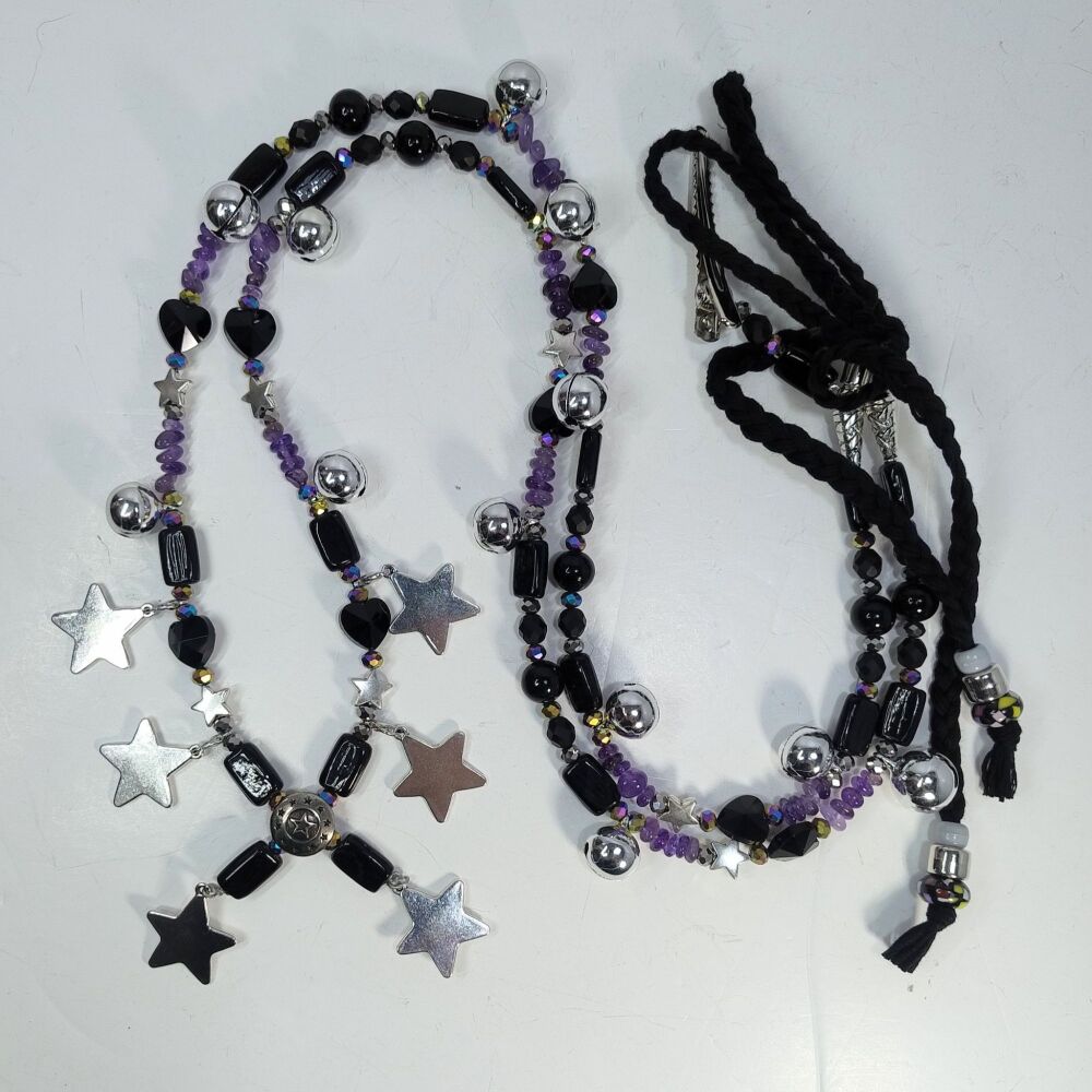 Rhythm Beads - Amethyst. Larger Pony / Cob to Full Size Horse.