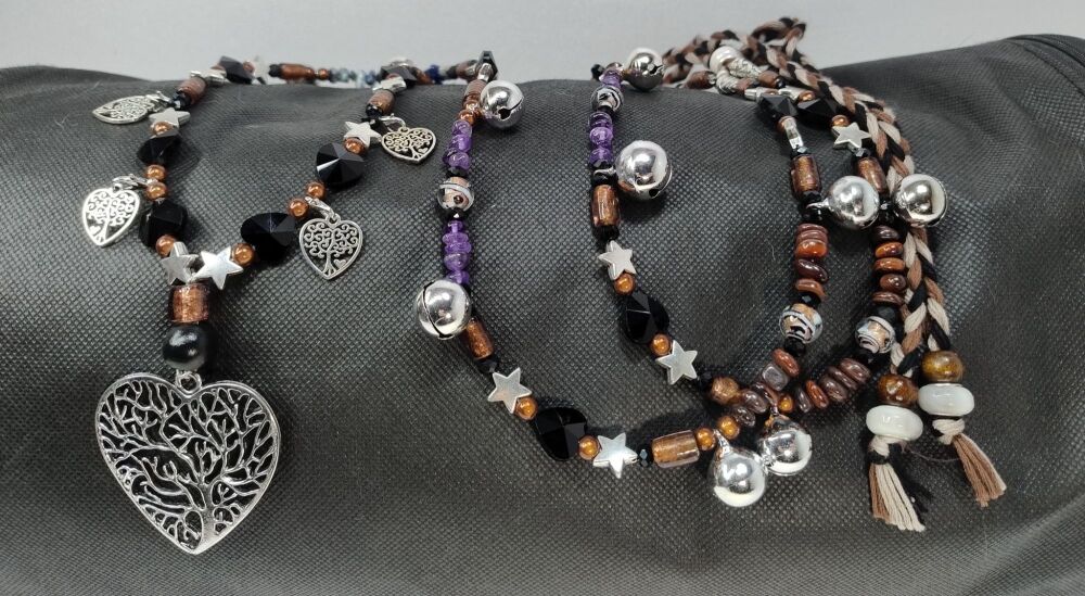 Rhythm Beads - Amethyst, Lapis Lazuli and Tigers Eye. Larger Pony / Cob to Full Size Horse.