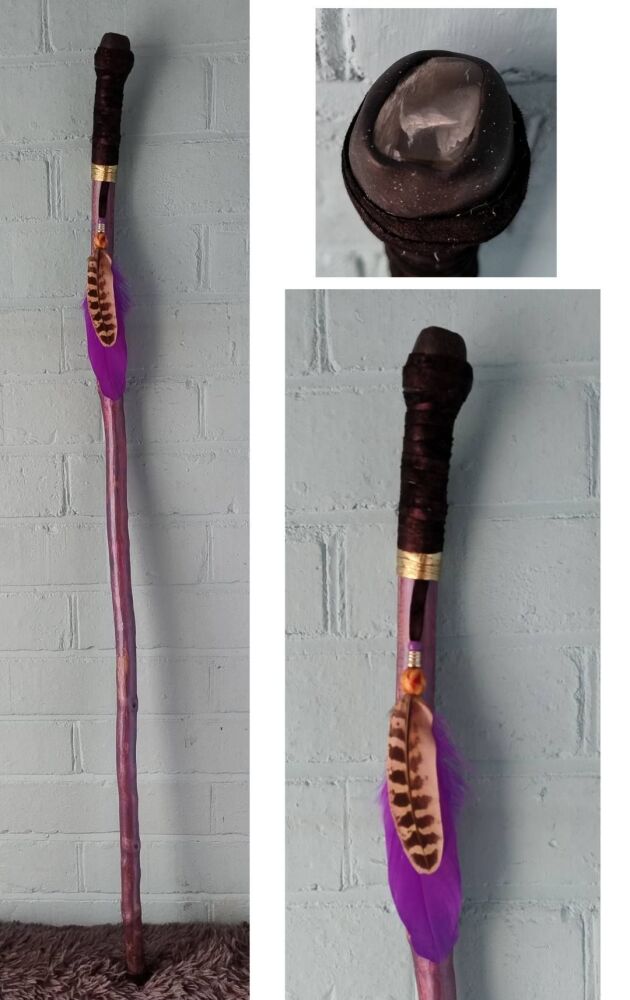 Black Moonstone Walking / Ceremonial / Talking Stick