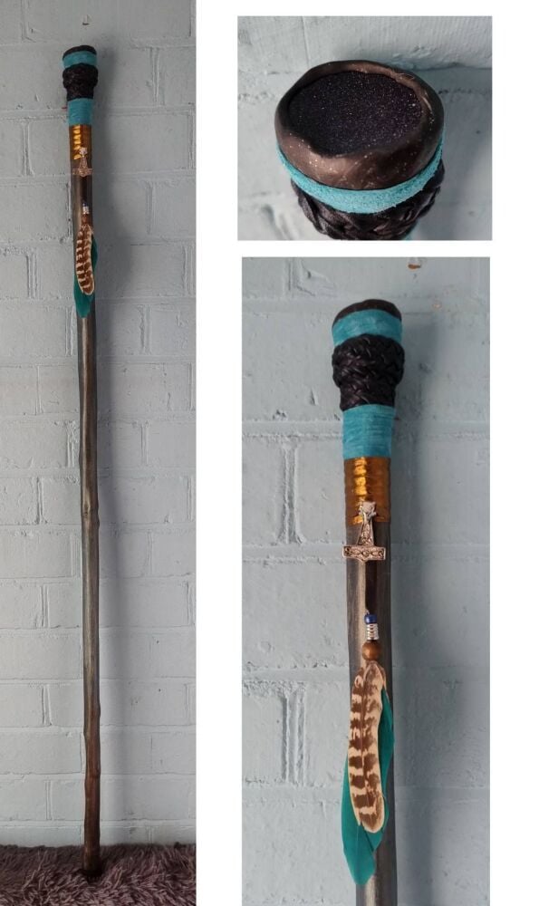 Blue Goldstone Walking / Ceremonial / Talking Stick