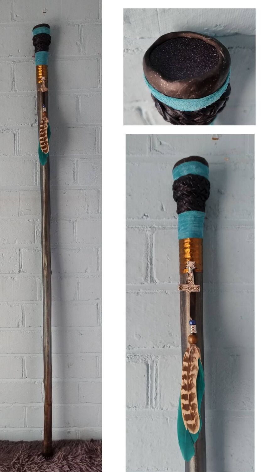 Blue Goldstone Walking / Ceremonial / Talking Stick