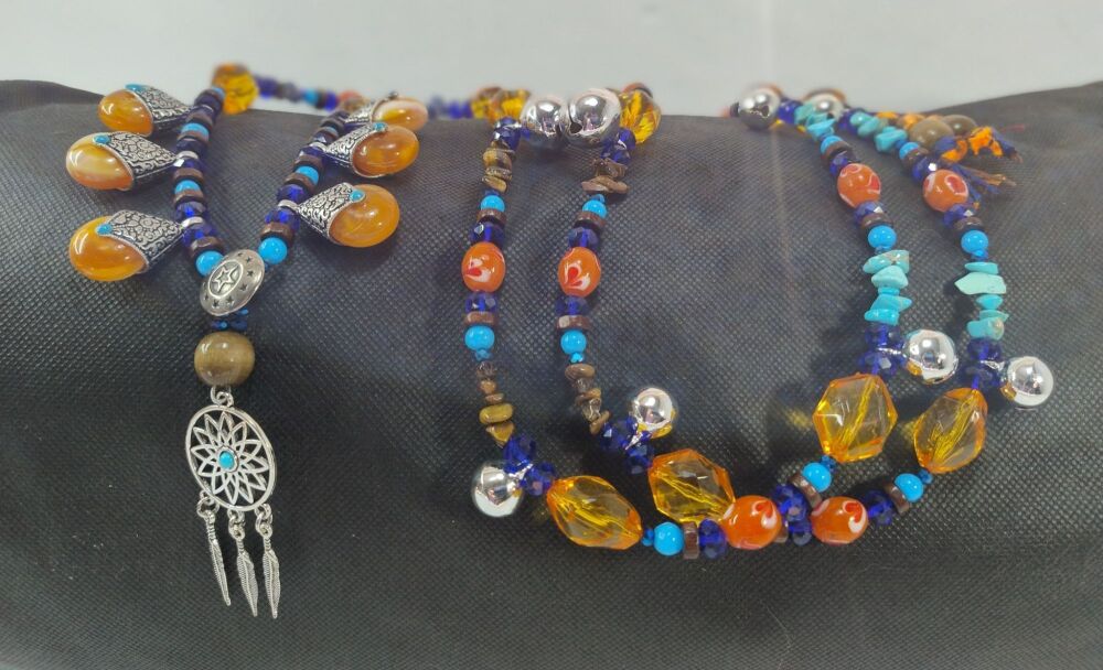 Rhythm Beads - Blue Sodalite, Turquenite and Tigers Eye. Full Size to Extra Full Size Horse.