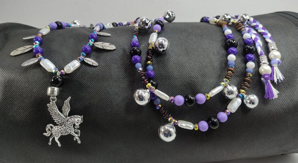 Rhythm Beads - Pink Opal, Hematite, Garnet and Tigers Eye. Cob to Extra Full Horse Size.