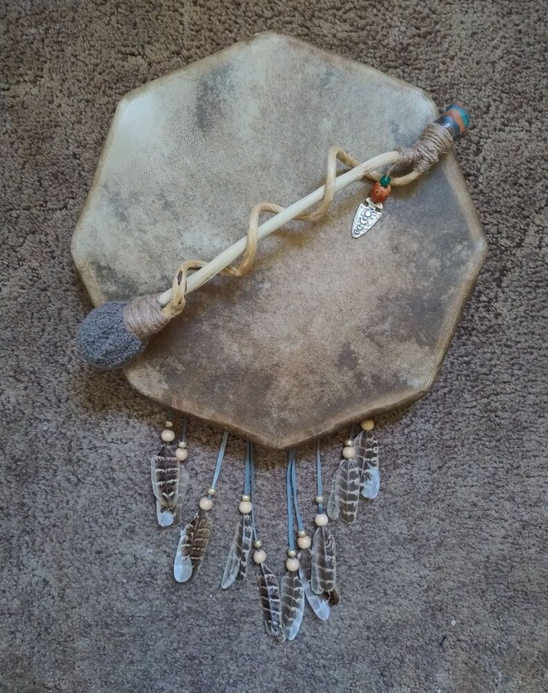 Blue Goldstone Drum Beater. (Vegan Friendly)