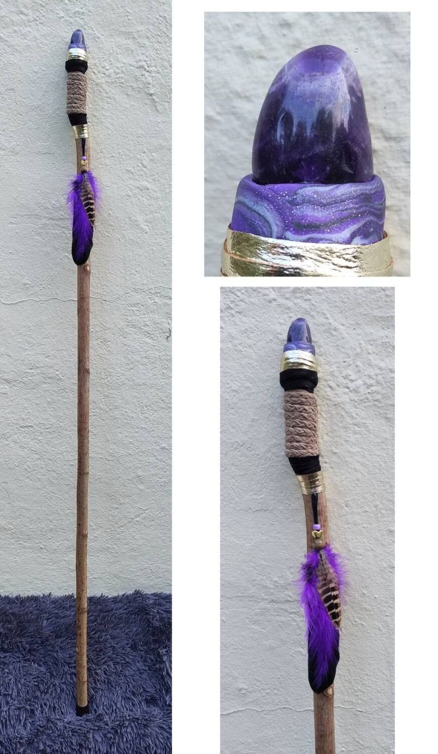 Amethyst Walking / Ceremonial / Talking Stick. Long