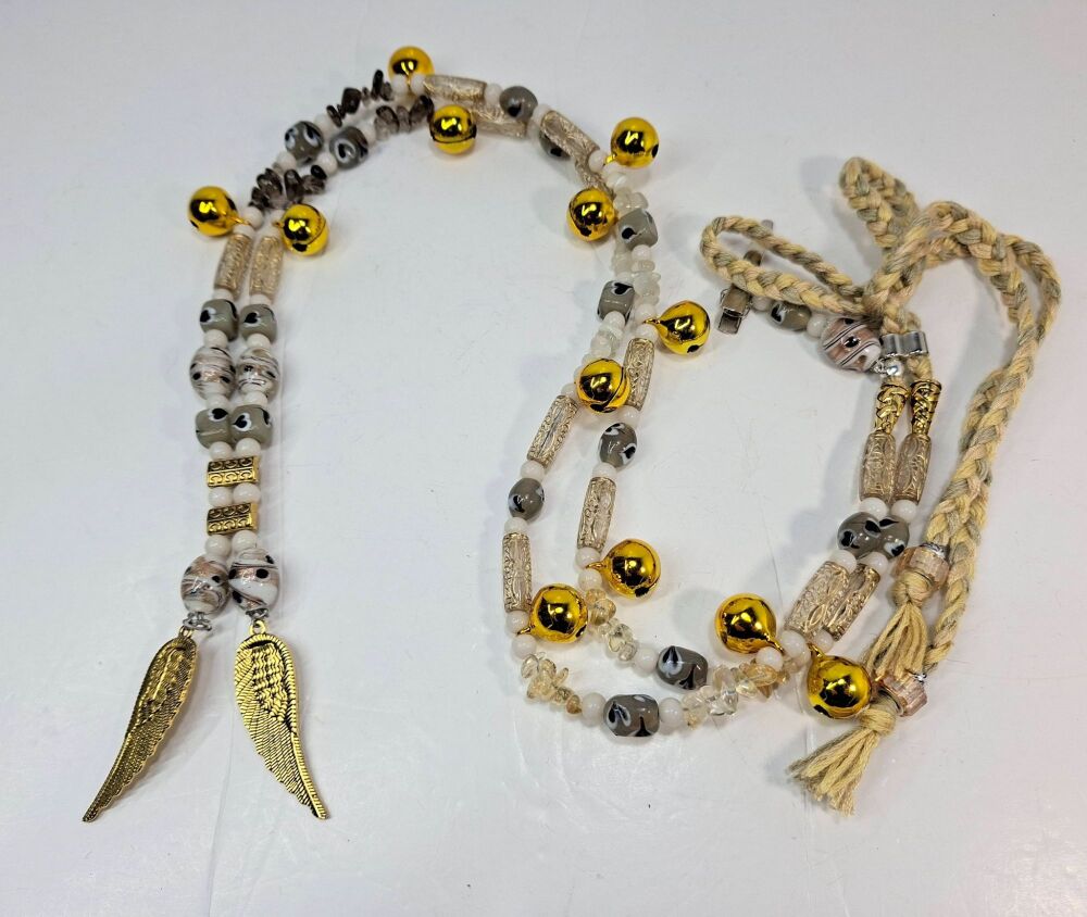 Rhythm Beads - Moonstone, Smokey Quartz, Citrine. Shetland Pony to Large Pony or Small Cob Size.