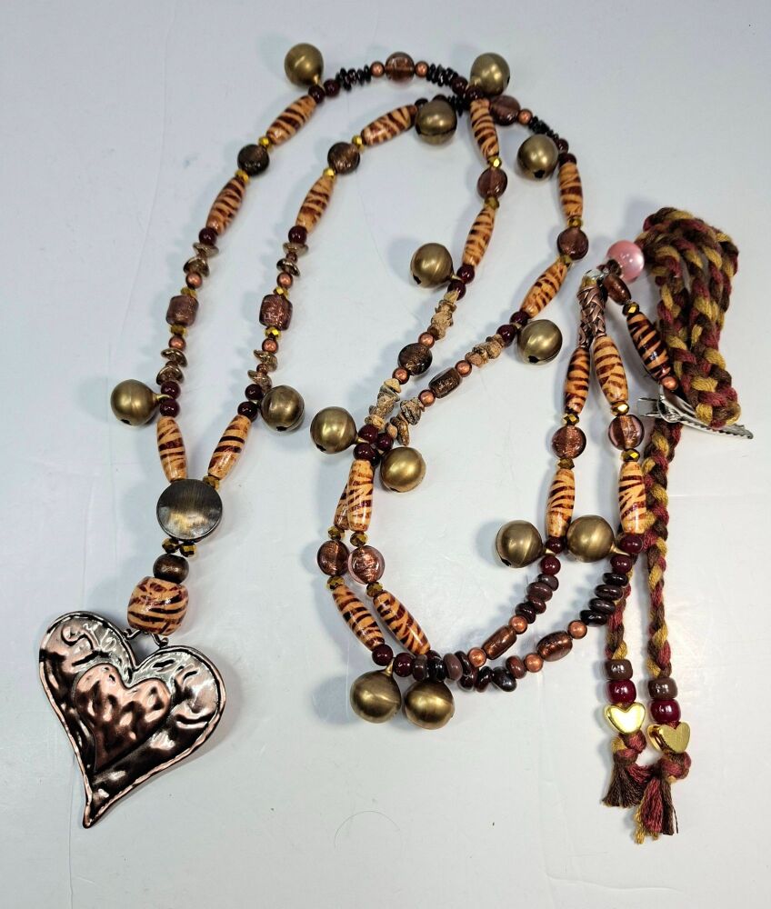 Rhythm Beads - Garnet, Picture Jasper and Red Tigers Eye.  Small Pony Size to Large Pony / Small Cob Size.