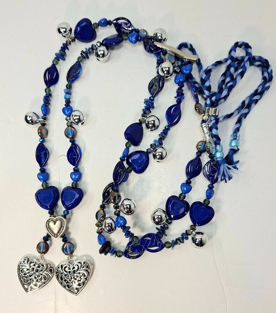 Rhythm Beads - Lapiz Lazuli.  Pony to Cob / Smaller Horse.