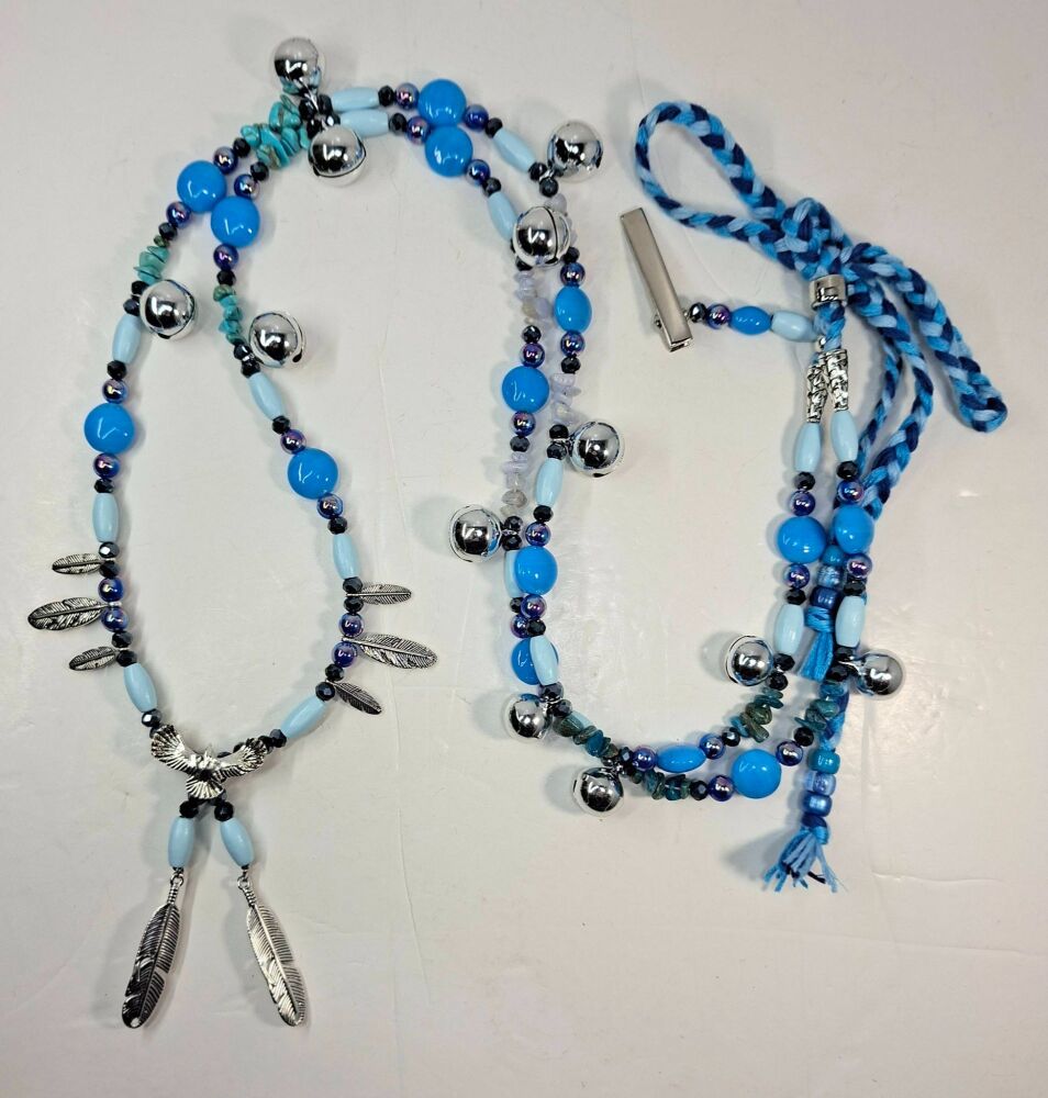 Rhythm Beads - Blue Apatite, Blue Lace Agate and Turquenite. Pony to Cob / Smaller Horse.