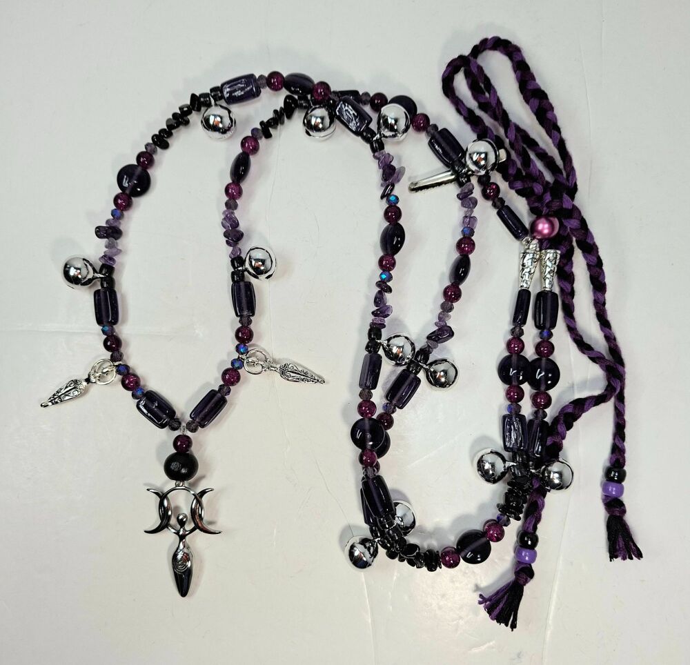 Rhythm Beads - Black Obsidian and Amethyst. Smaller Pony to Cob Size.