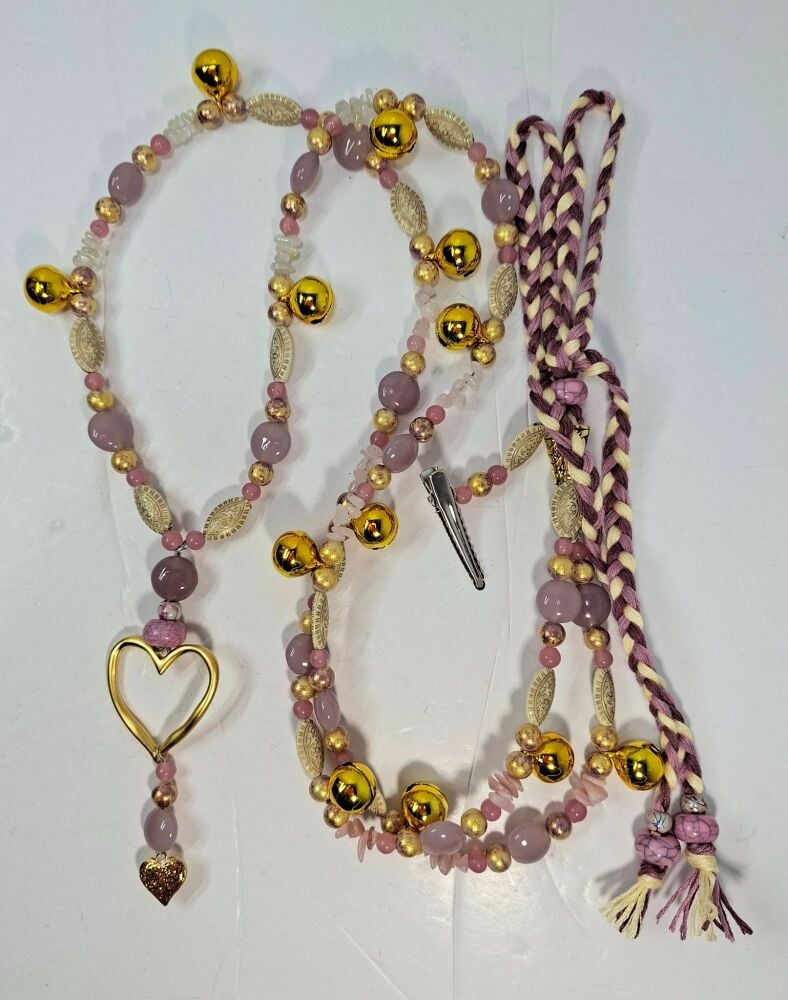 Rhythm Beads - Pink Opal, Rose Quartz and Moonstone. Smaller Pony to Large Pony / Smaller Cob Size.