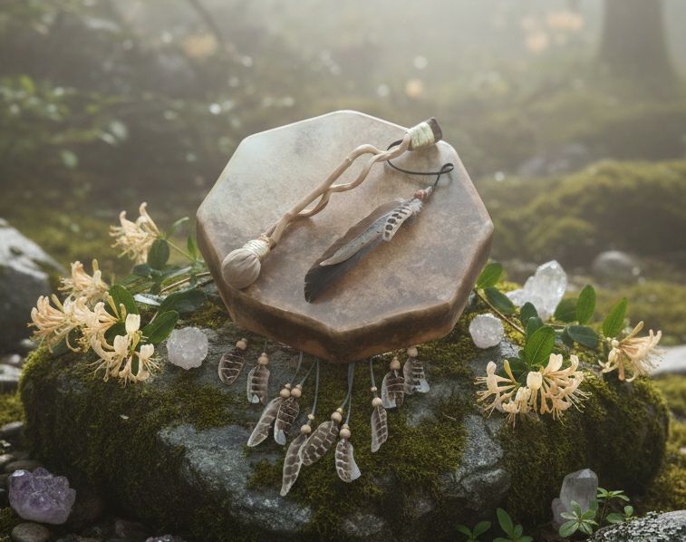 Autumn Leaf Jasper Crystal Drum Beater