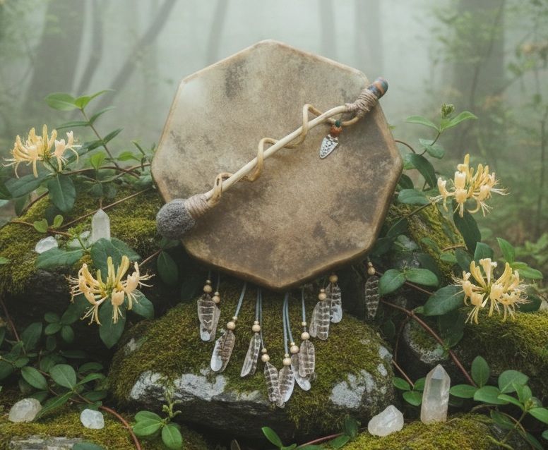 Blue Goldstone Drum Beater. (Vegan Friendly)