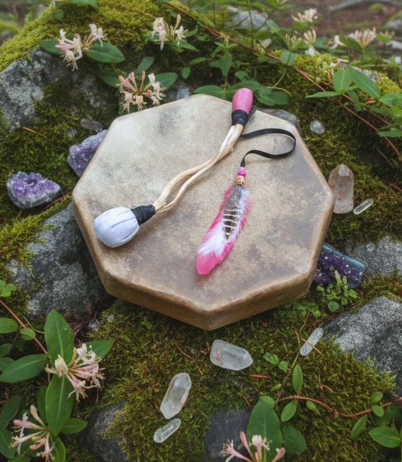 Pink Opal Drum Beater.