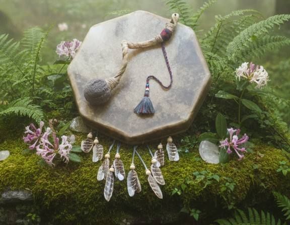 Blue Goldstone Drum Beater. (Vegan Friendly)