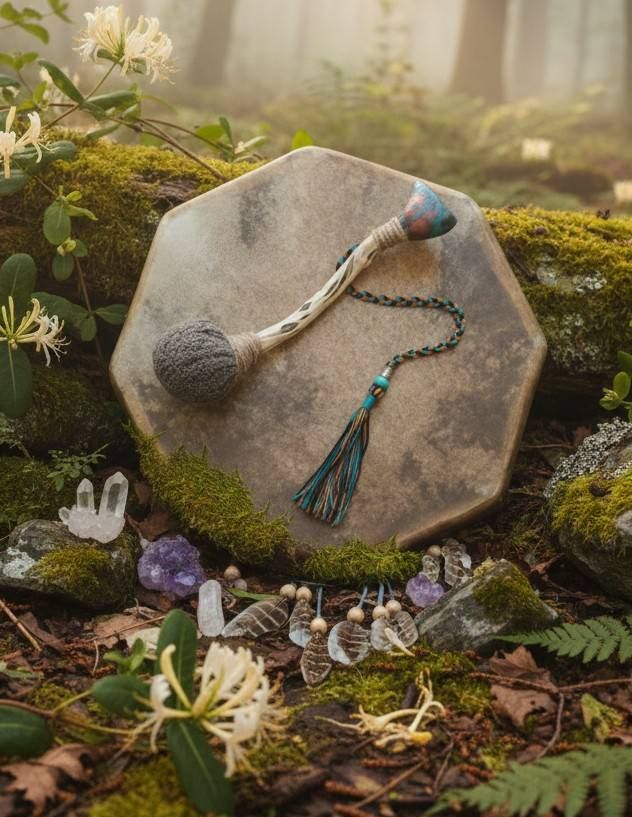 Leopard Jasper Drum Beater. (Vegan Friendly)