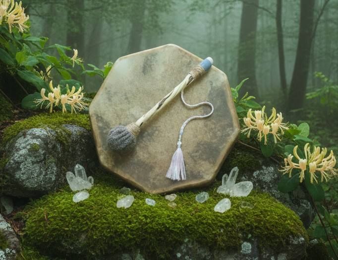 Pink Opal Drum Beater. (Vegan friendly)