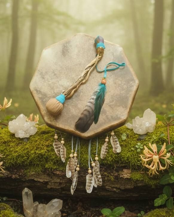 Turquenite / Blue Howlite Drum Beater