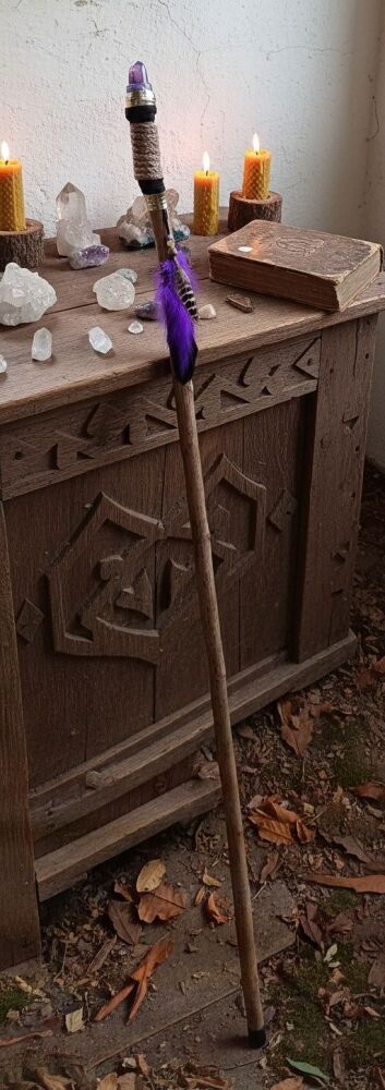 Amethyst Walking / Ceremonial / Talking Stick. Long "Gandalf" style.