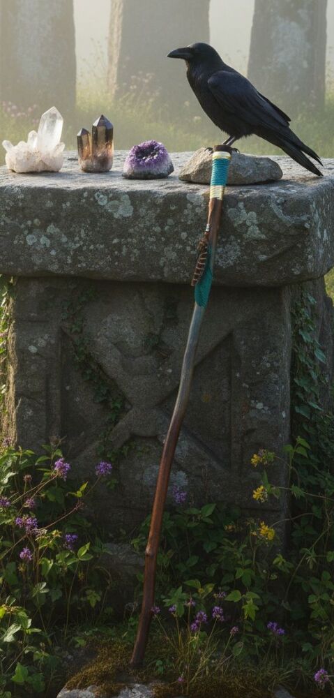 Black Obsidian Walking / Ceremonial / Talking Stick