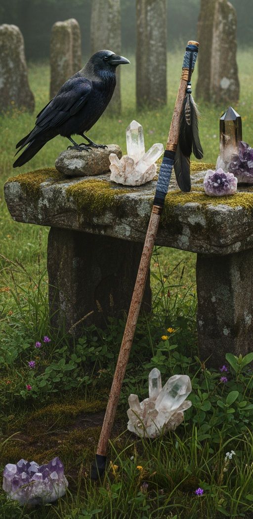 Silver Sheen Obsidian Walking / Ceremonial / Talking Stick. Long "Gandalf" style.