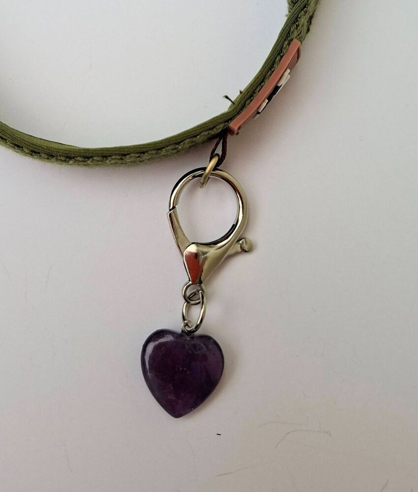 Amethyst Crystal Heart Clip