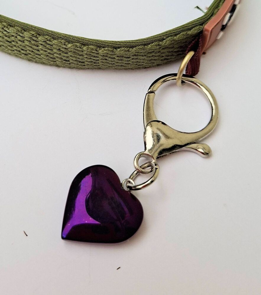 Purple Hematite Crystal Heart Clip