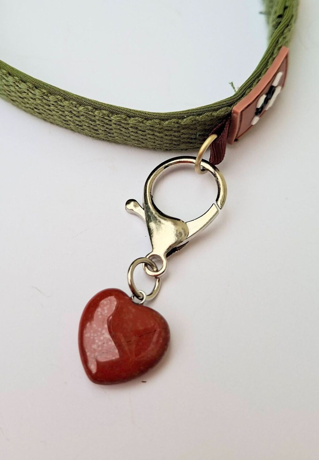 Red Jasper Crystal Heart Clip