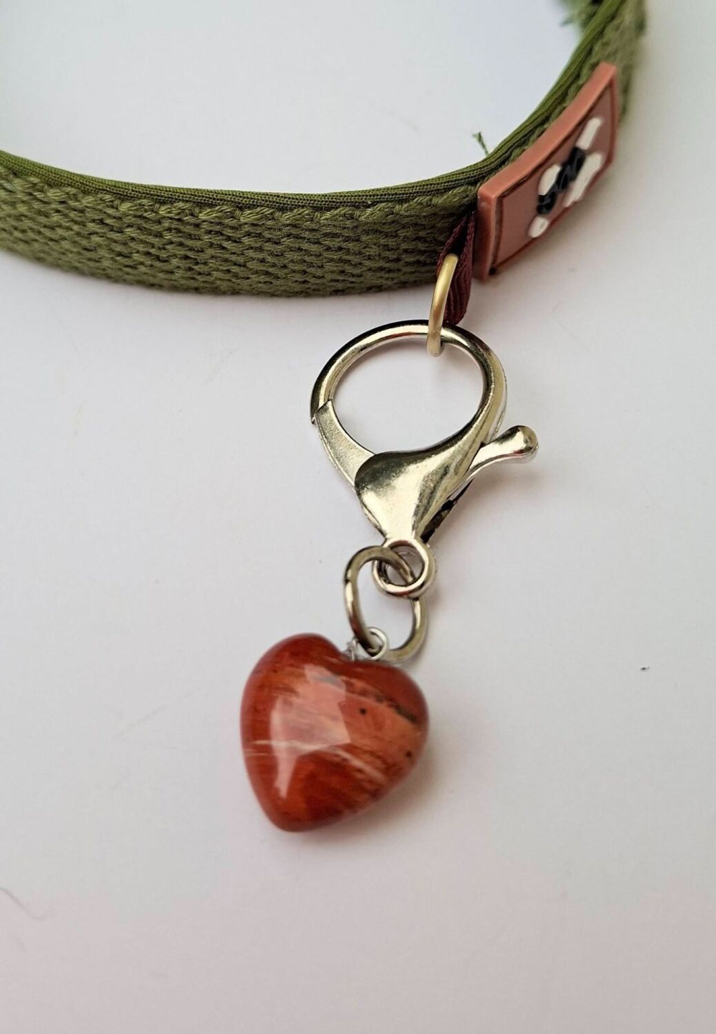 Red Jasper Crystal Heart Clip
