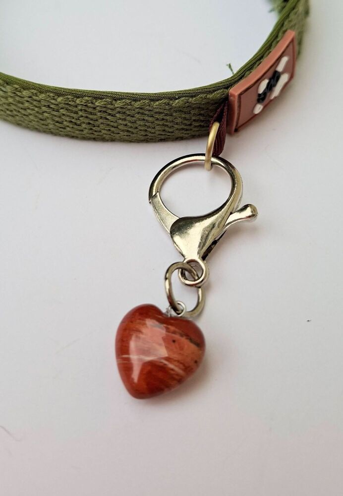Red Jasper Crystal Heart Clip