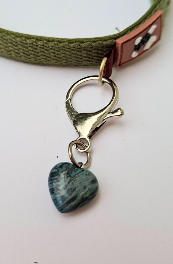 Chrysocolla Crystal Heart Clip