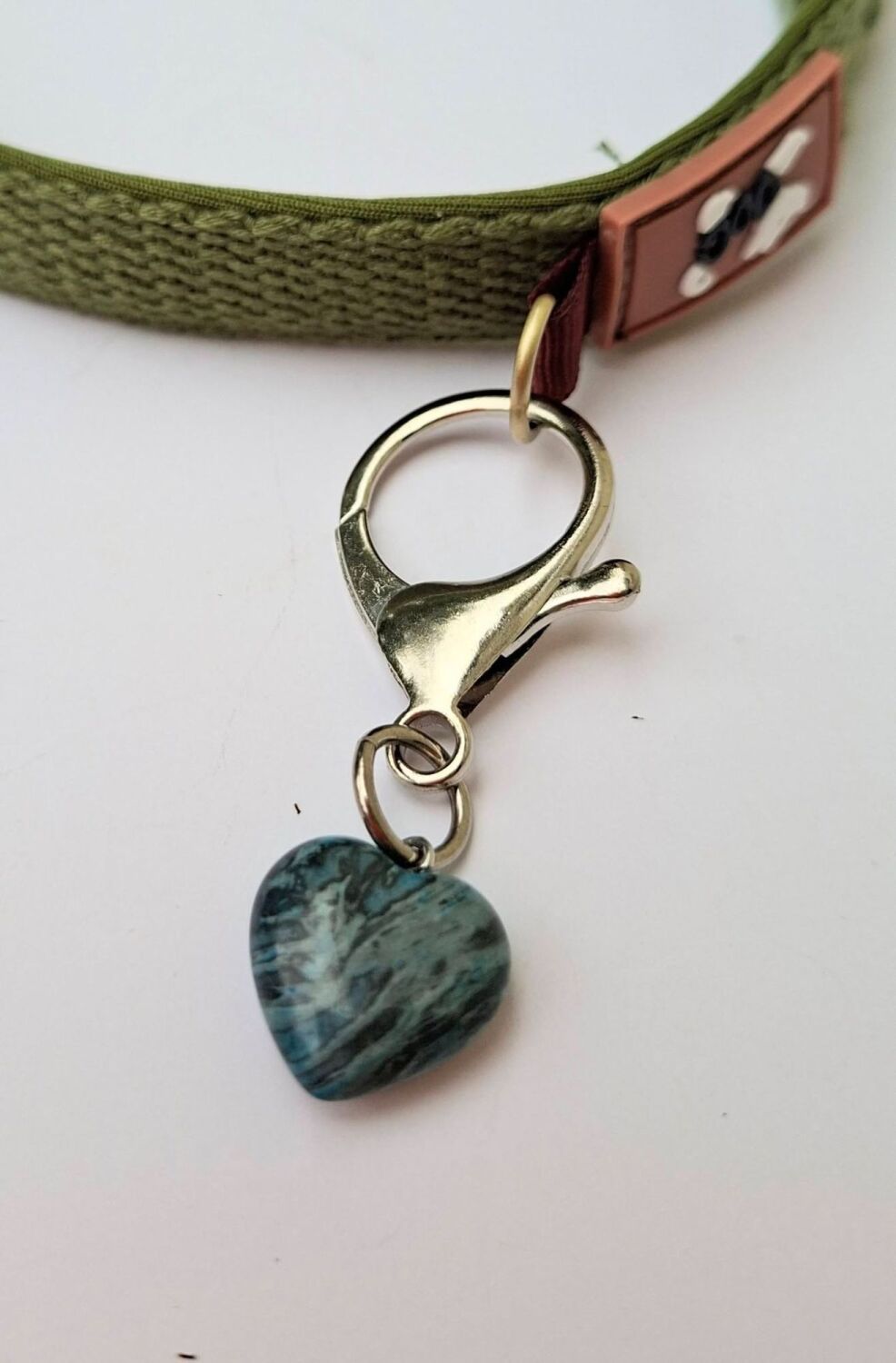 Chrysocolla Crystal Heart Clip