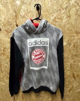 adidas Originals Bayern Munich 2015 Hoody Grey and Black Size Medium 