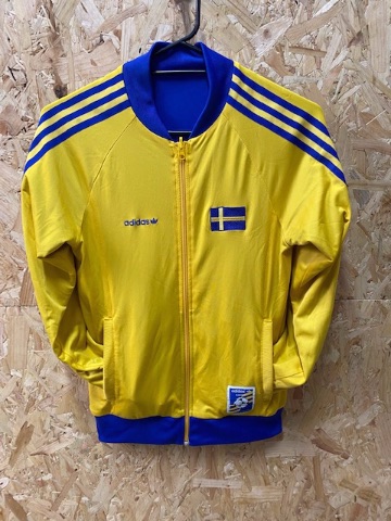 adidas Sweden Reversable Track Jacket Yellow and Blue Size Small Mens 