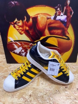 adidas Superstar Custom Bruce Lee Trainers Black and Yellow New in Box Size 9