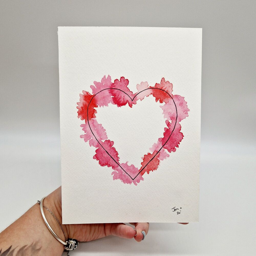 Splatter Heart - Original & Unframed Watercolour Painting
