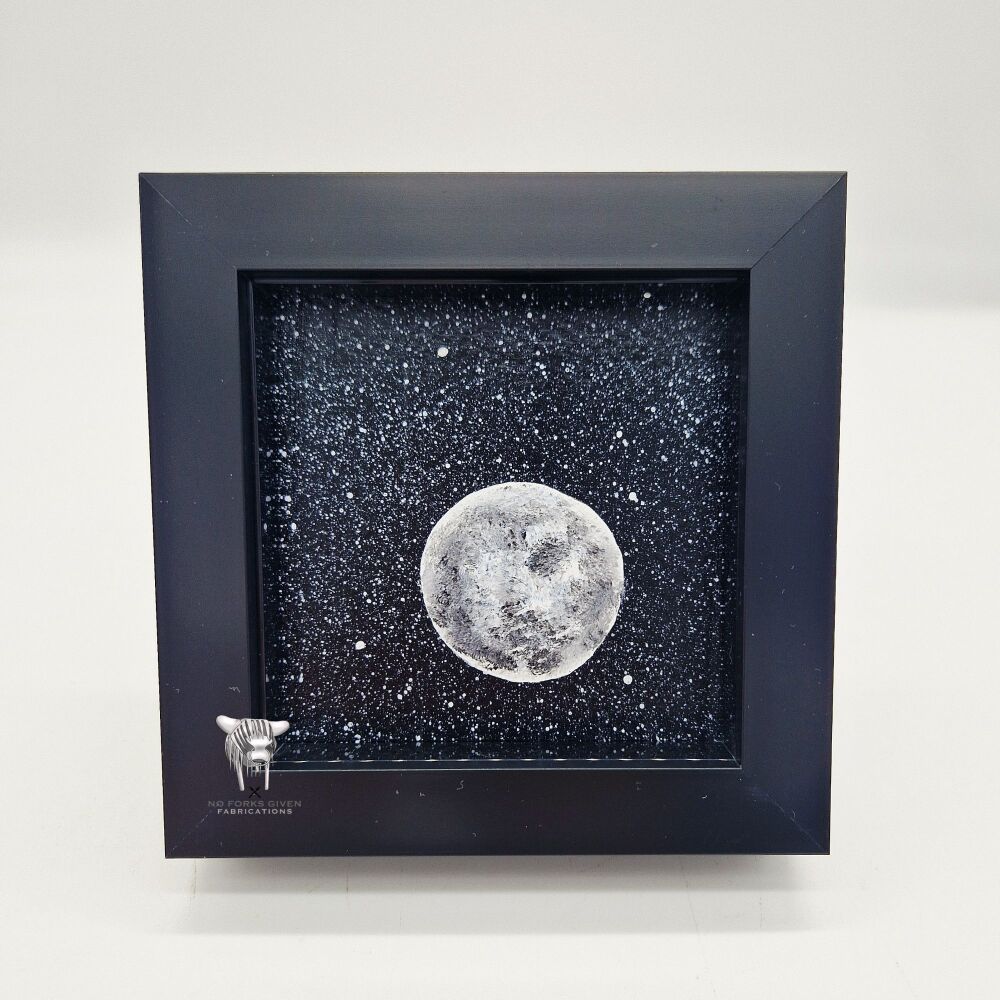 Moon - Original Framed Mini Acrylic Painting