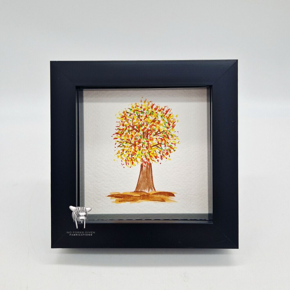 Autumn Tree - Original Framed Mini Watercolour Painting