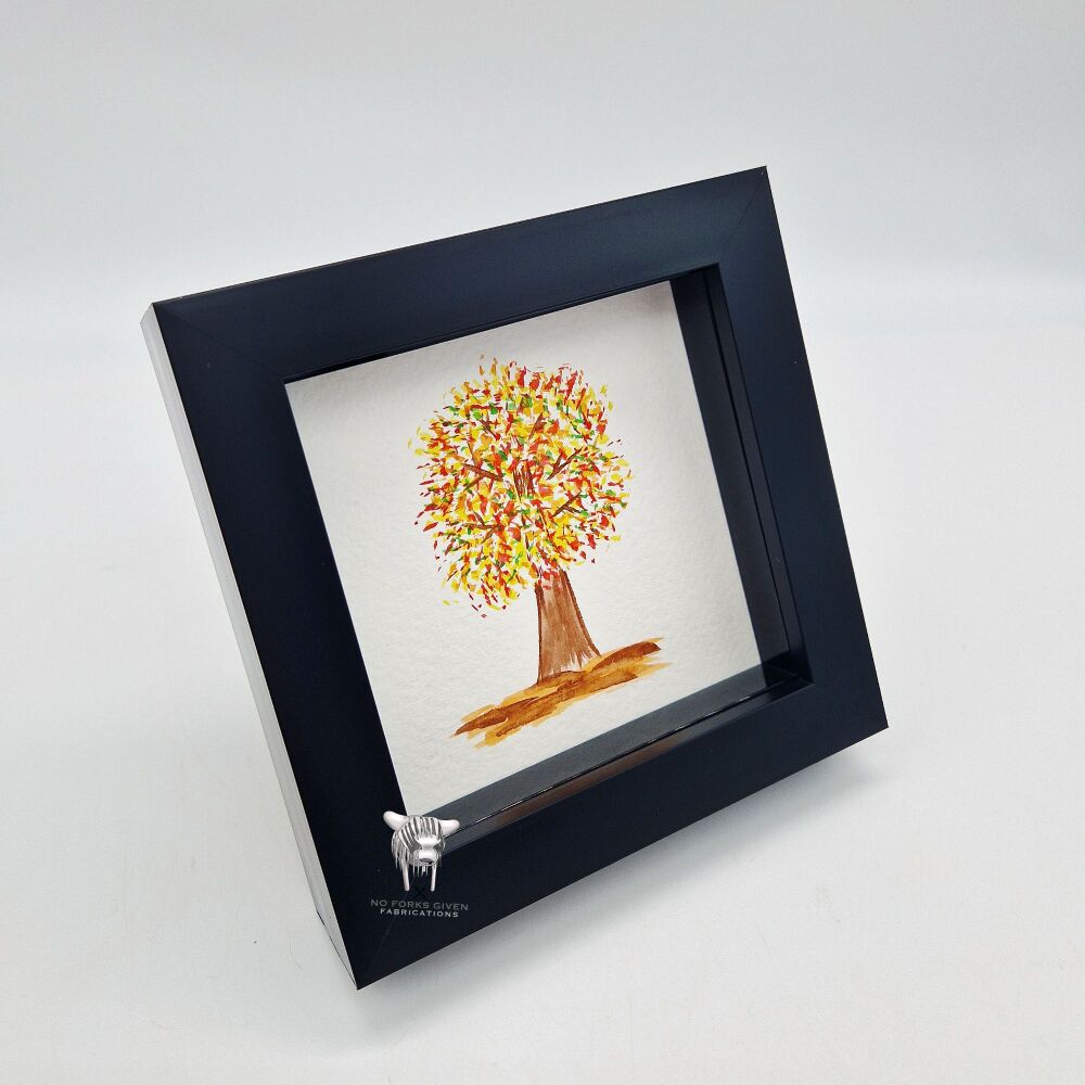 Autumn Tree - Original Framed Mini Watercolour Painting
