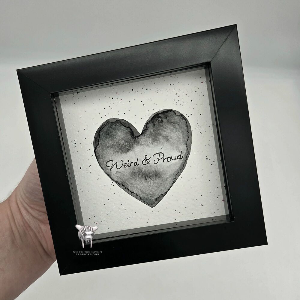 Z. Ready to Post: Weird & Proud - Original Framed Mini Watercolour Painting
