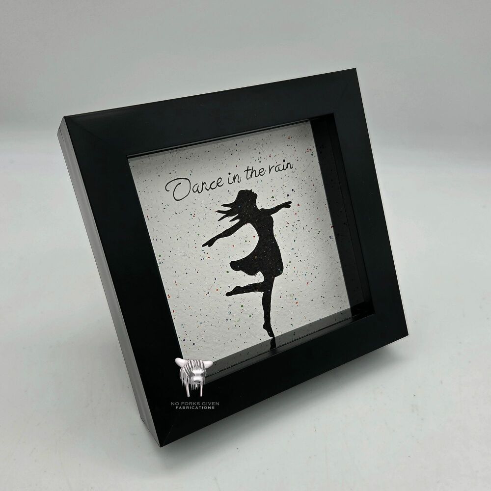 Dance in the rain - Original Framed Mini Watercolour Painting