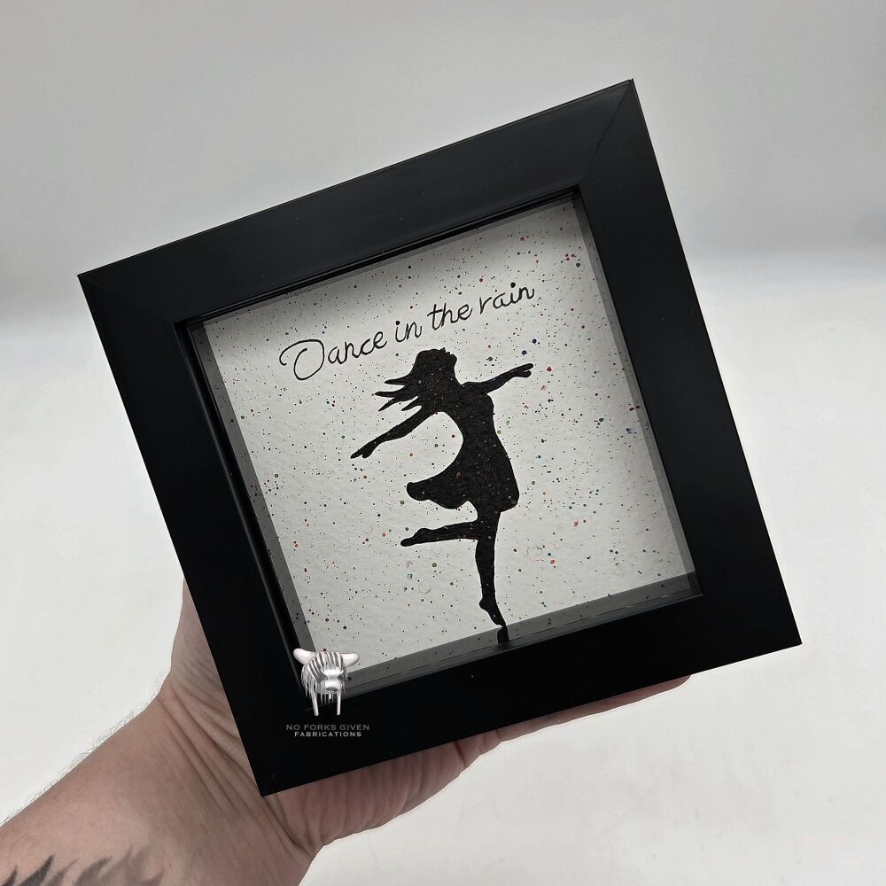 Dance in the rain - Original Framed Mini Watercolour Painting