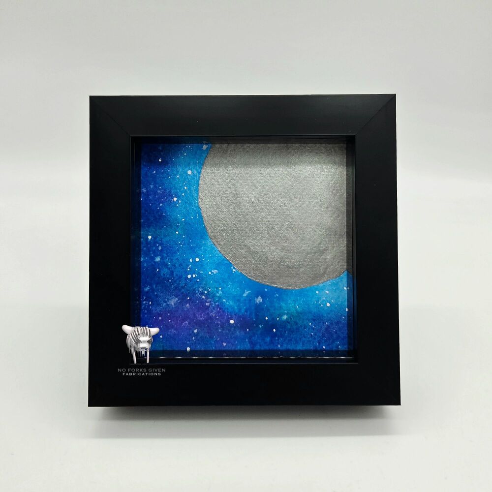 Z. Ready to Post: Night Sky - Original Framed Mini Watercolour Painting