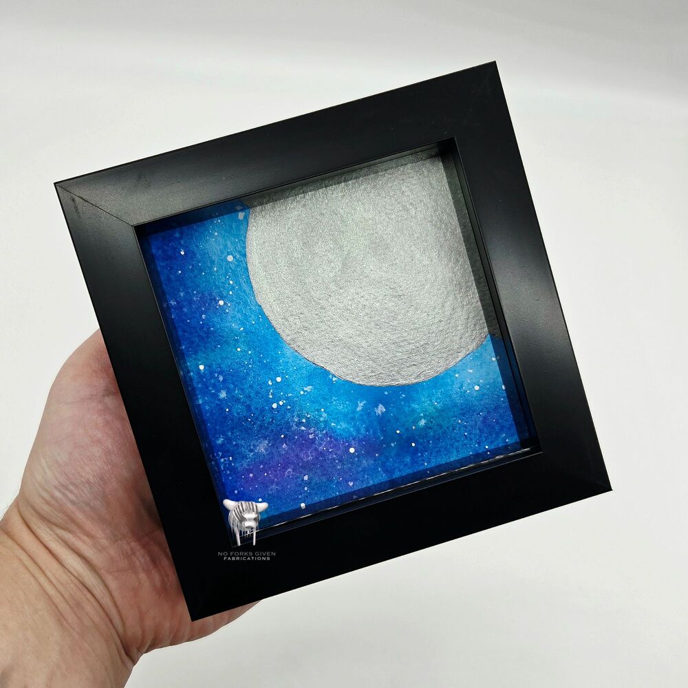 Z. Ready to Post: Night Sky - Original Framed Mini Watercolour Painting