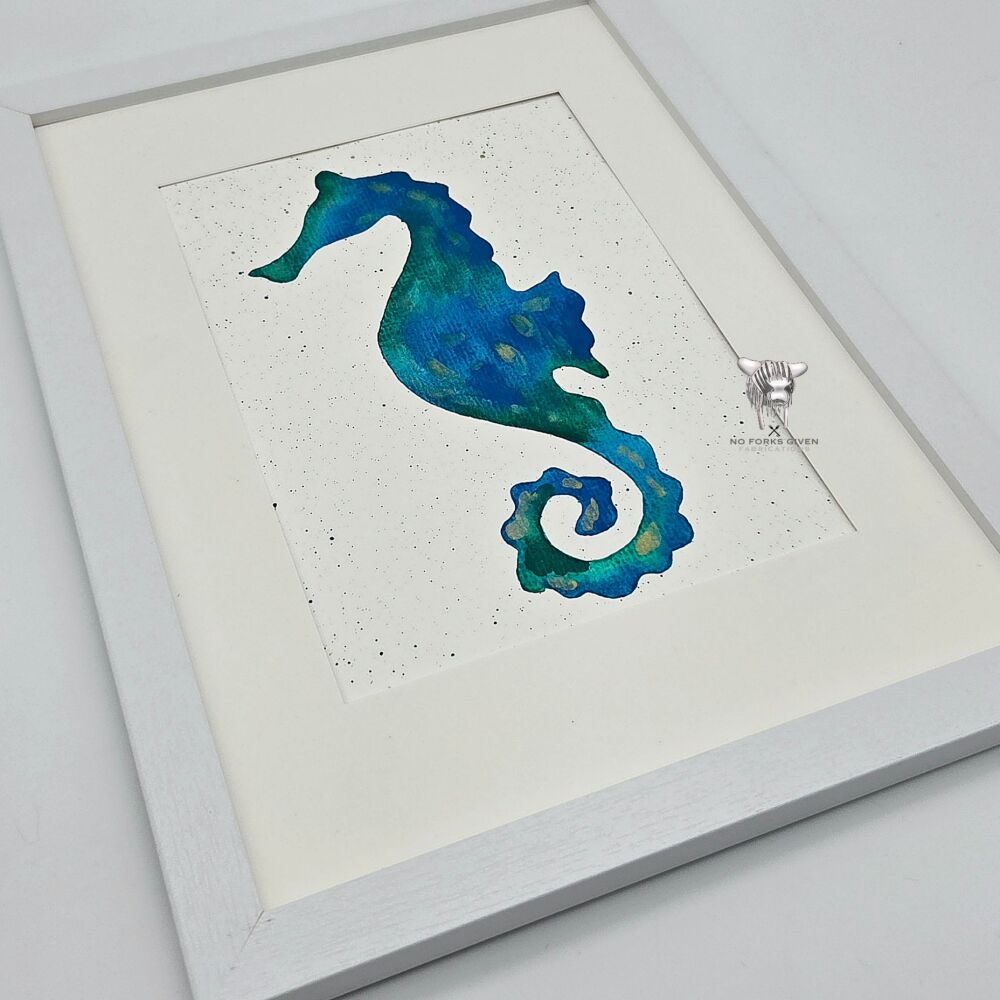 Ready to Post: Seahorse - Original Framed Watercolour Painting